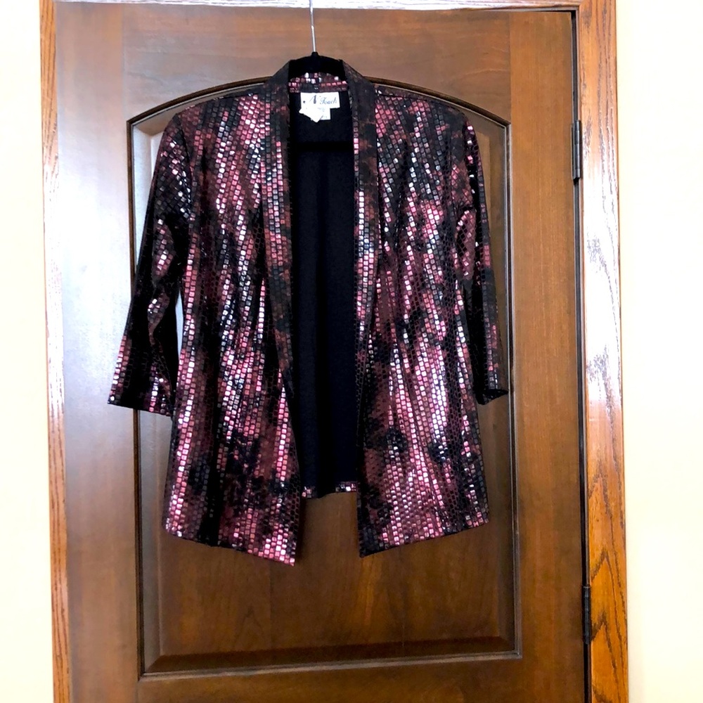 3/4 Sleeve Dressy Shiny Jacket